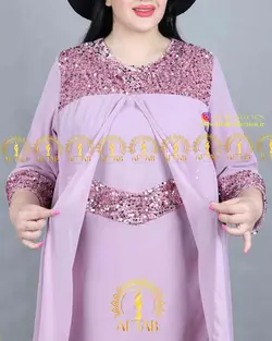 پیراهن وسط پولک دار مجلسی سایزبزرگ 3650