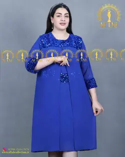 پیراهن وسط پولک دار مجلسی سایزبزرگ 3650