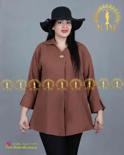 شومیز تک دکمه جلو پیله دار سایزبزرگ 3638