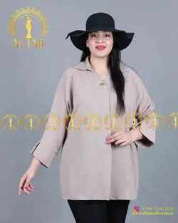 شومیز تک دکمه جلو پیله دار سایزبزرگ 3638