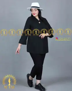 شومیز تک دکمه جلو پیله دار سایزبزرگ 3638