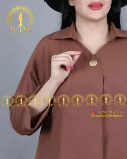 شومیز تک دکمه جلو پیله دار سایزبزرگ 3638