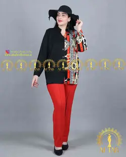 شومیز یک طرف طرحدار مجلسی سایزبزرگ 3672