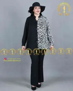 شومیز یک طرف طرحدار مجلسی سایزبزرگ 3672