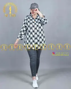 تونیک تک دکمه طلایی سایزبزرگ 3699