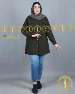 مانتو لنین اسپرت یقه مردانه سایزبزرگ 3707