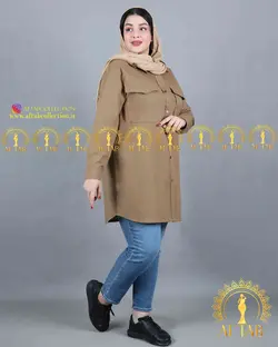 مانتو لنین اسپرت یقه مردانه سایزبزرگ 3707