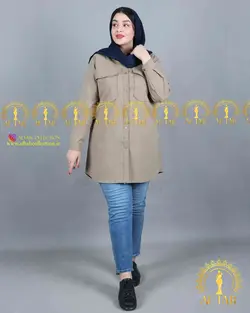 مانتو لنین اسپرت یقه مردانه سایزبزرگ 3707