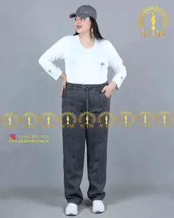 شلوار جلو دوخت کمرکش سایزبزرگ 3723