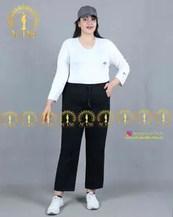 شلوار جلو دوخت کمرکش سایزبزرگ 3723