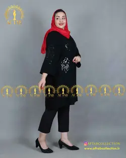 مانتو کرپ شانتون پولک دوزی سایز بزرگ 3776