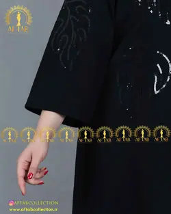 مانتو کرپ شانتون پولک دوزی سایز بزرگ 3776