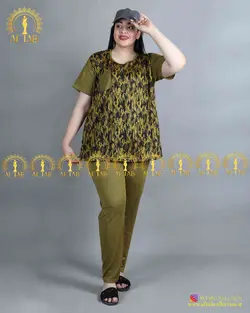 بلوز شلوار  راحتی طرح دار 3783