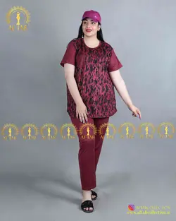 بلوز شلوار  راحتی طرح دار 3783
