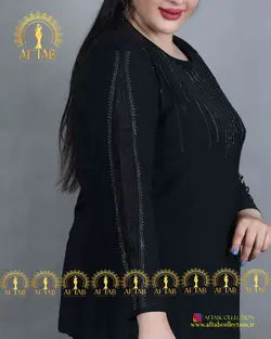 بلوز جلو نگین خرجکار لمه مجلسی سایز بزرگ3809