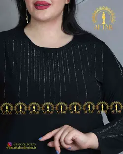 بلوز جلو نگین خرجکار لمه مجلسی سایز بزرگ3809