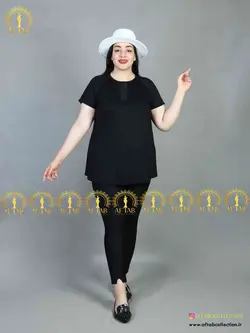 تیشرت لمه مشکی سایز بزرگ 3869