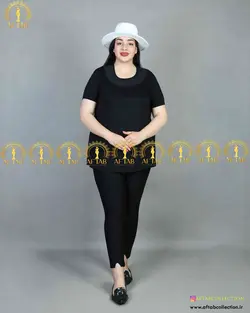 تیشرت لمه مشکی سایز بزرگ3869