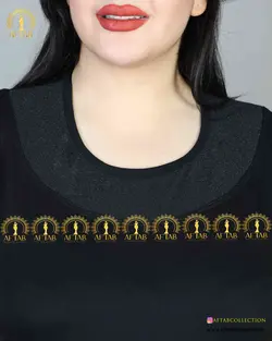 تیشرت لمه مشکی سایز بزرگ3869