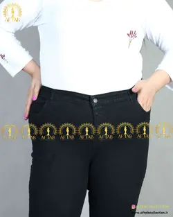 شلوار جین مام فیت جلو دوخت سایز بزرگ3914