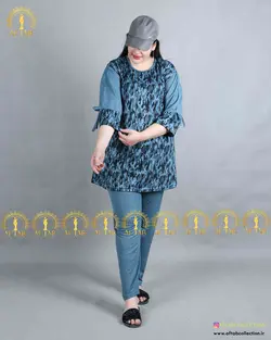 ست راحتی آستین پاپیونی سایز بزرگ3784