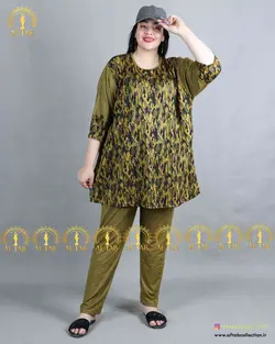 ست راحتی آستین پاپیونی سایز بزرگ3784