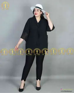 شومیز یقه کرواتی مجلسی سایز بزرگ 3926