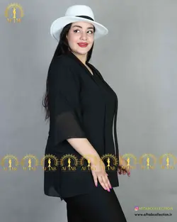 شومیز یقه کرواتی مجلسی سایز بزرگ 3926