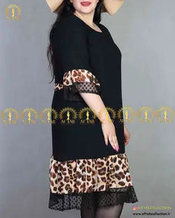پیراهن وسط چین دار پایین تور مجلسی سایز بزرگ 3933