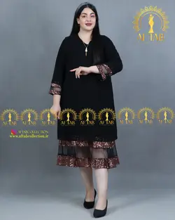 پیراهن مجلسی پایین پولکی سایز بزرگ1634