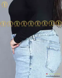 شلوار جین دمپا گشاد بغل چاکدار سایز بزرگ3931