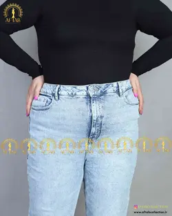 شلوار جین دمپا گشاد بغل چاکدار سایز بزرگ3931