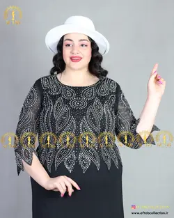 پیراهن سنگدوزی مجلسی سایز بزرگ3954