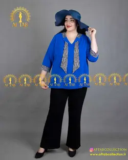 شومیز دو رنگ سایز بزرگ 4011