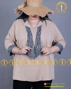 شومیز دو رنگ سایز بزرگ 4011