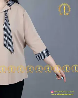 شومیز دو رنگ سایز بزرگ 4011