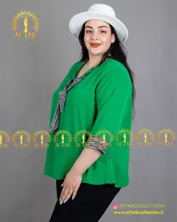 شومیز دو رنگ سایز بزرگ 4011