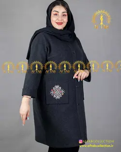 پالتو موهر جیب گلدوزی سایز بزرگ 4021