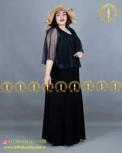 پیراهن مجلسی شنل سرخود سایز بزرگ 4043