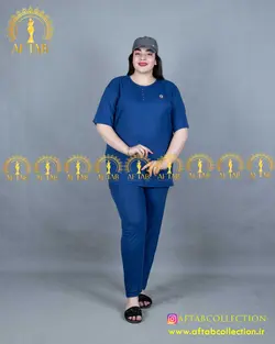 ست بلوز شلوار راحتی گلدوزی سایزبزرگ 4055