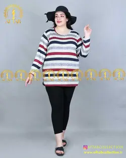 بلوز راحتی طرحدار سایزبزرگ 4082