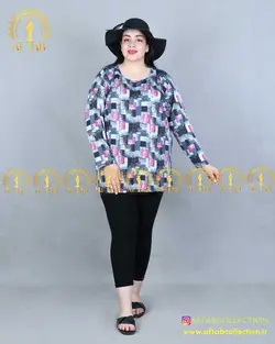 بلوز راحتی طرحدار سایزبزرگ 4082