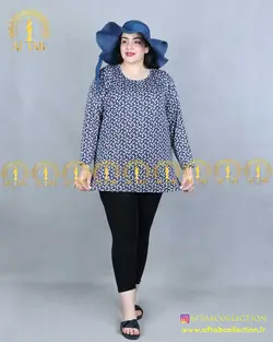 بلوز راحتی طرحدار سایزبزرگ 4082