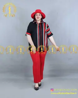 شومیز زیپدار یک طرف طرحدار سایزبزرگ 4144