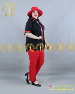 شومیز زیپدار یک طرف طرحدار سایزبزرگ 4144