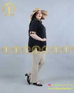 شومیز زیپدار یک طرف طرحدار سایزبزرگ 4144