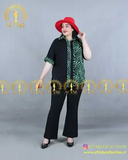 شومیز زیپدار یک طرف طرحدار سایزبزرگ 4144