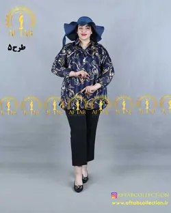 شومیز حریر طرحدار سایزبزرگ 4170