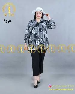 شومیز حریر طرحدار سایزبزرگ 4170