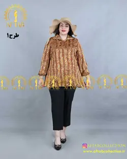 شومیز حریر طرحدار سایزبزرگ 4170